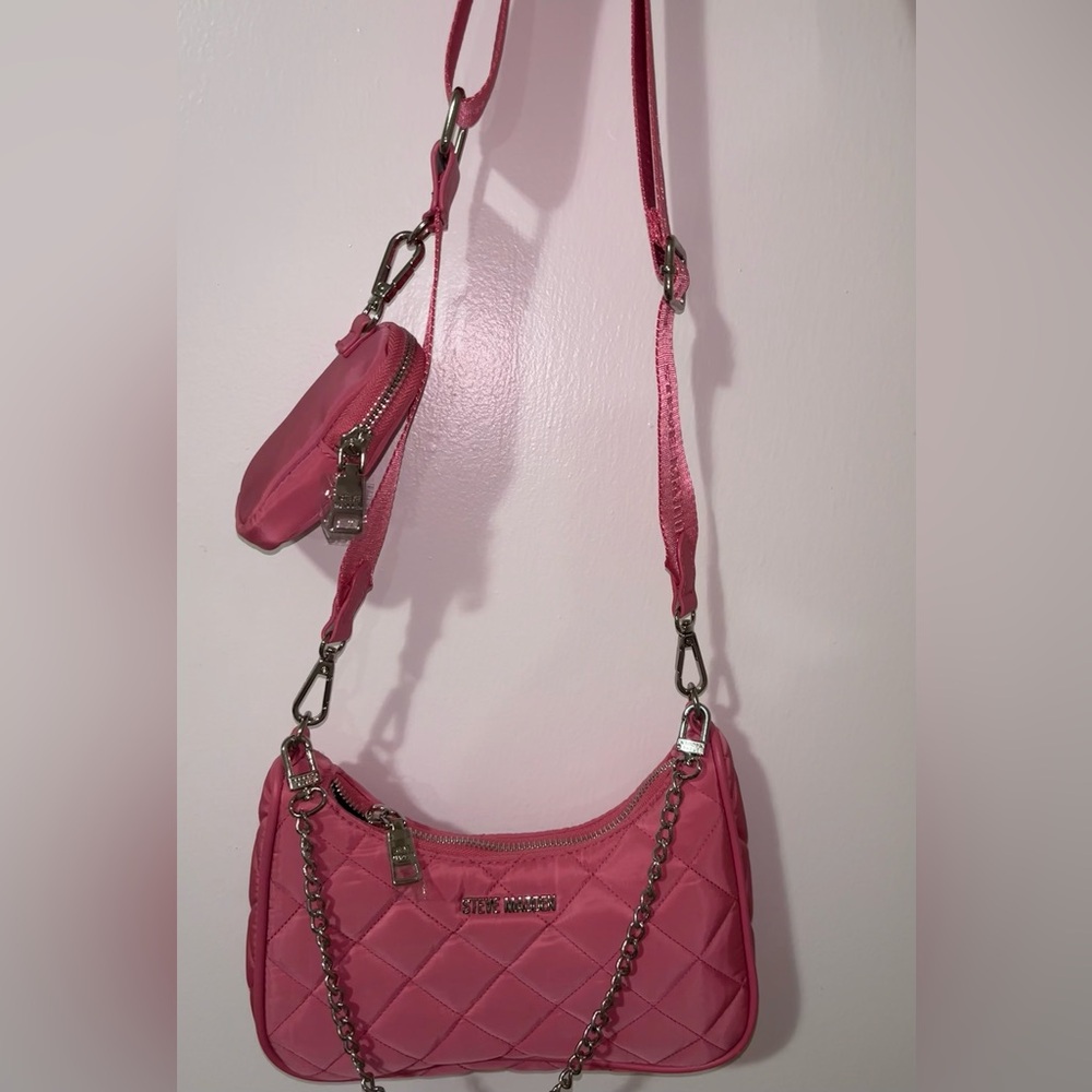 Steve Madden hot pink crossbody quilted